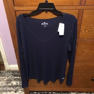 Easy Ribbed Knot V-Neck Long Sleeve in XL